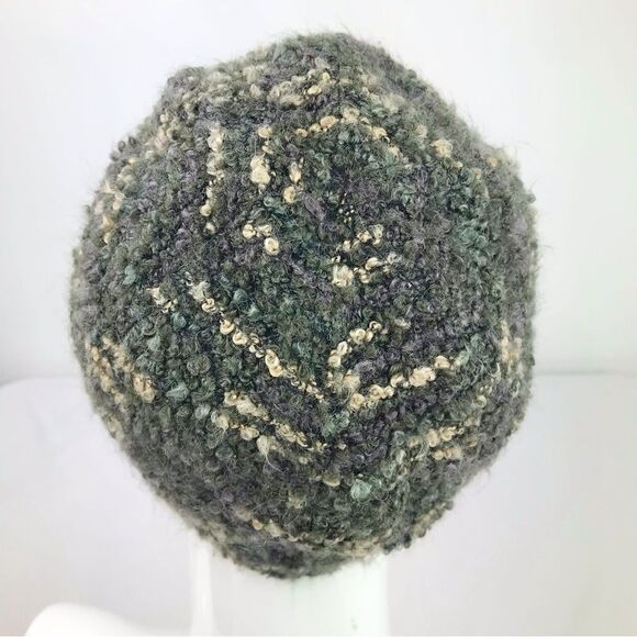 Coldwater Creek Bundle of Two Purple Olive Green Mottled Knit Brimmed Wool Hats - Picture 12 of 14